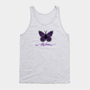 Stained Glass Butterfly purple Tank Top